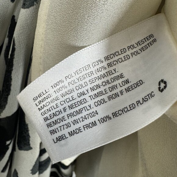 Alexis x Target Botanical One Shoulder Black White Ruffle Chiffon Dress Women S - Picture 12 of 12